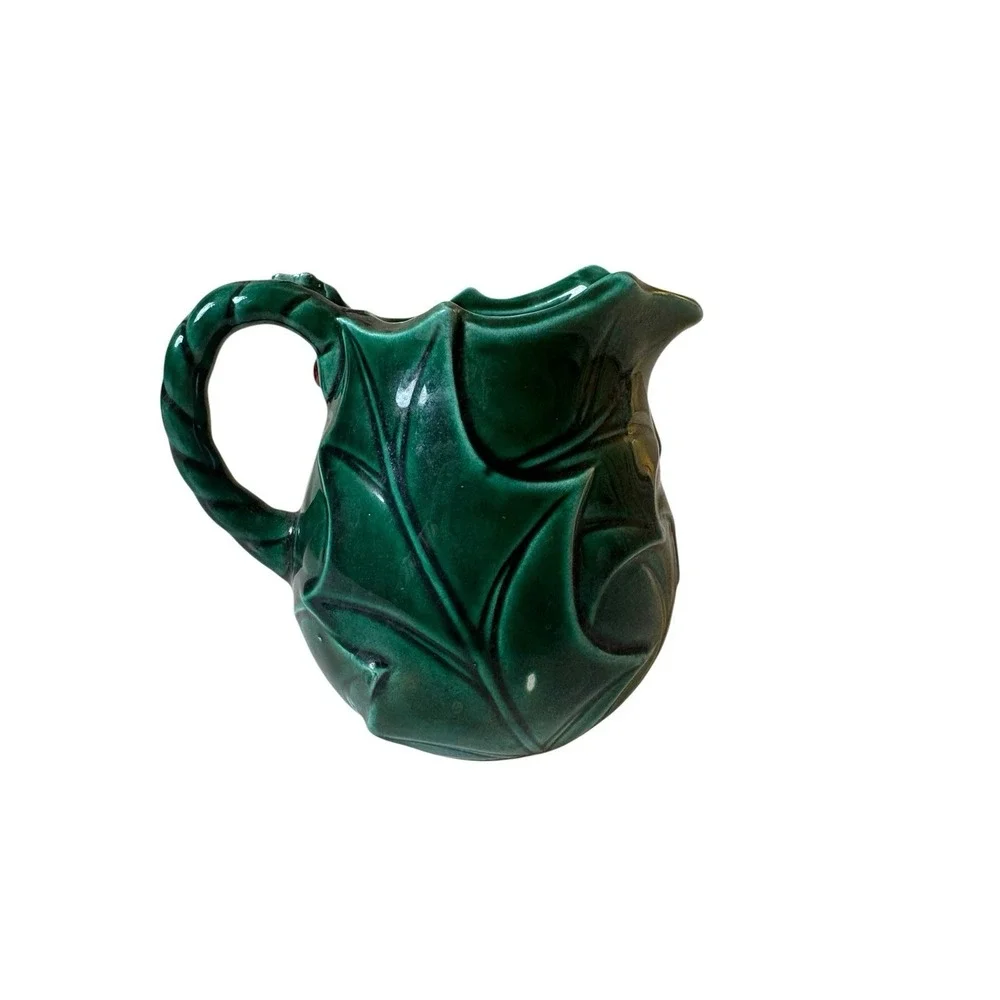 Vintage‎ Lefton Set Creamer & Sugar Bowl With Lid Holly Berries #1355